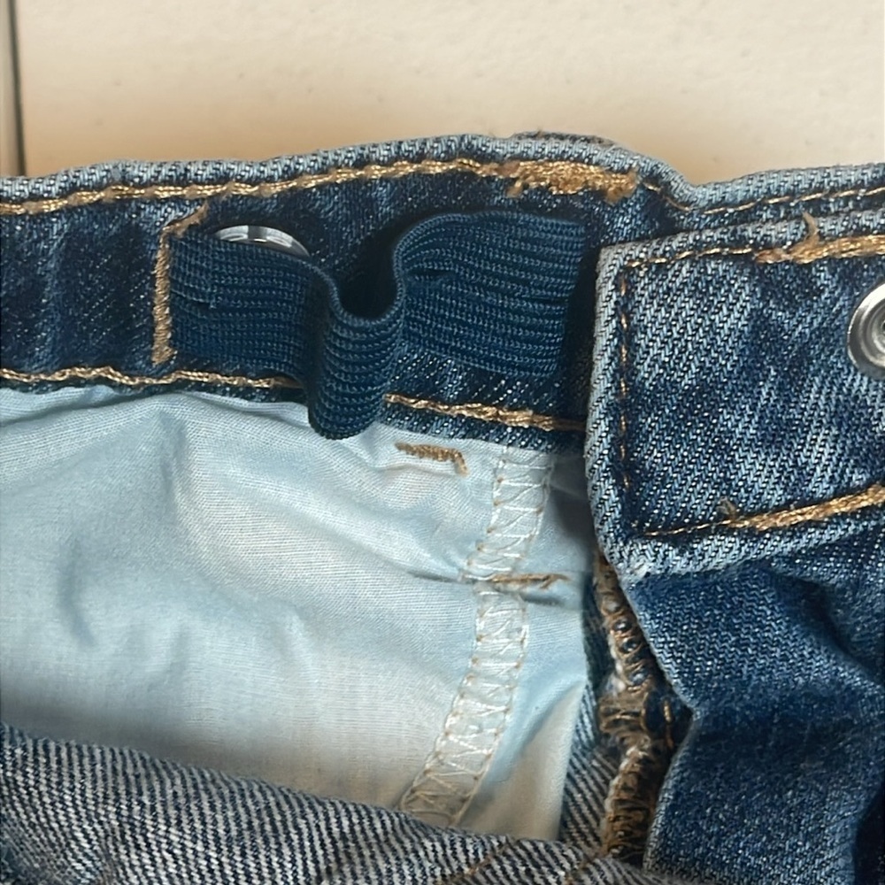 2 Pairs Girls Old Navy Adjustable Baggy Flare Baggy Wide Leg Button Jeans Size 8 - Picture 5 of 13